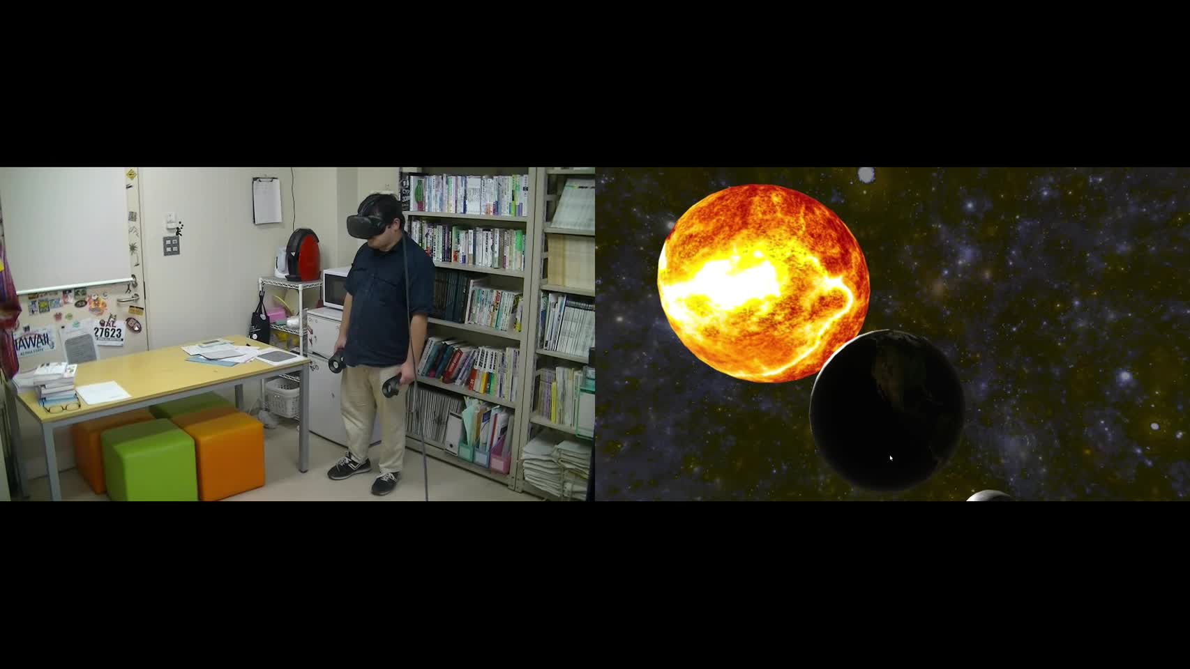 特集　VR/AR/MR　教育への応用最前線　参考映像 バーチャル空間を能動的に移動しながら学習できる...
